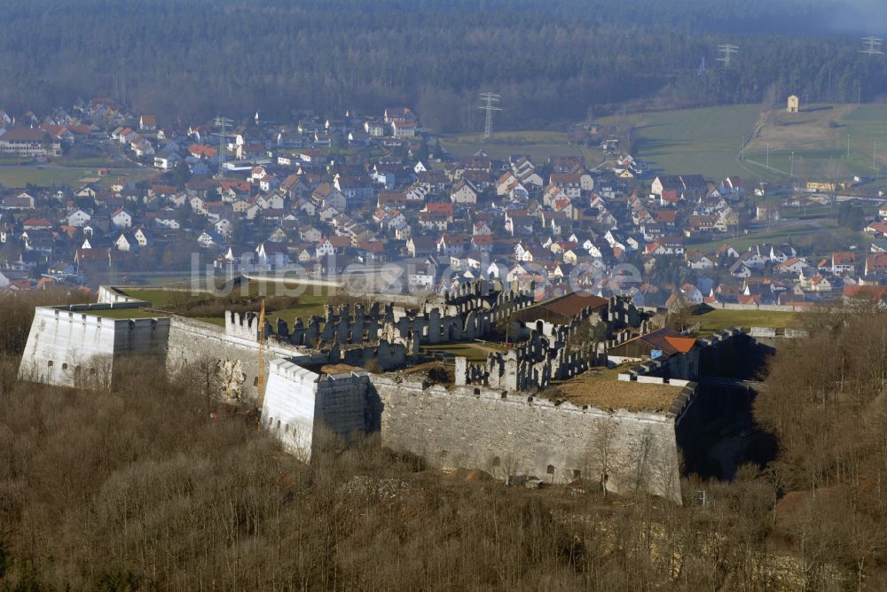 Luftaufnahme Schnaittach - Fragmente der Festungsanlage Rothenberg in Schnaittach im Bundesland Bayern, Deutschland