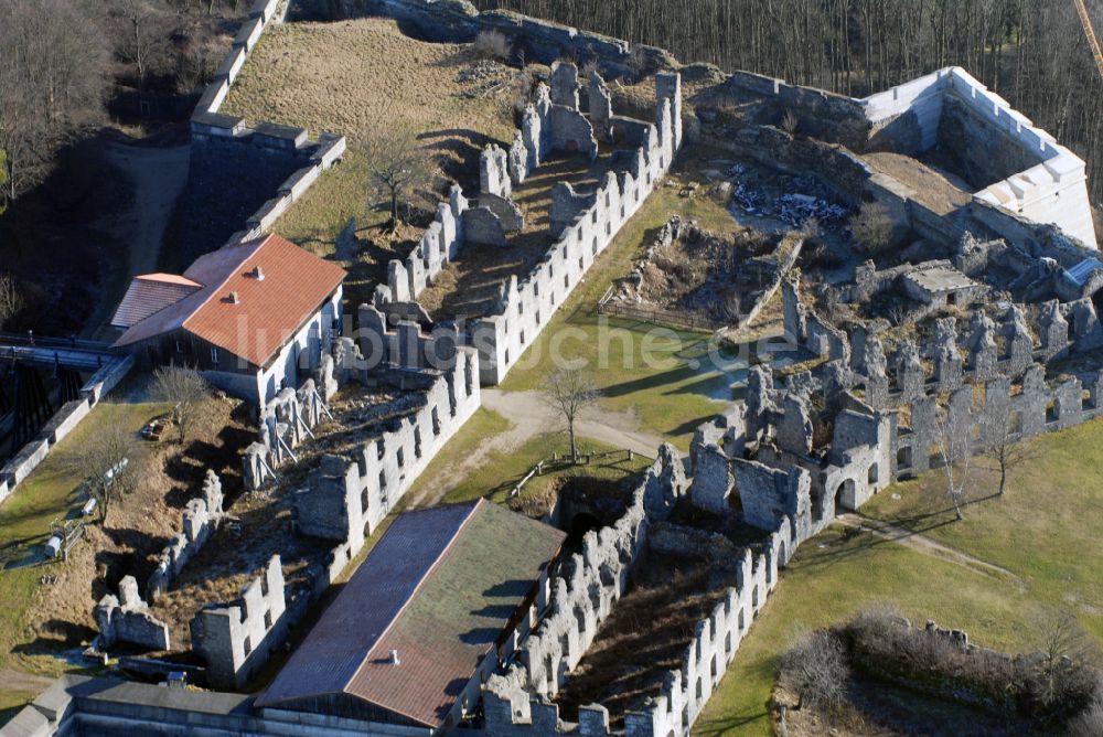 Luftaufnahme Schnaittach - Fragmente der Festungsanlage Rothenberg in Schnaittach im Bundesland Bayern, Deutschland