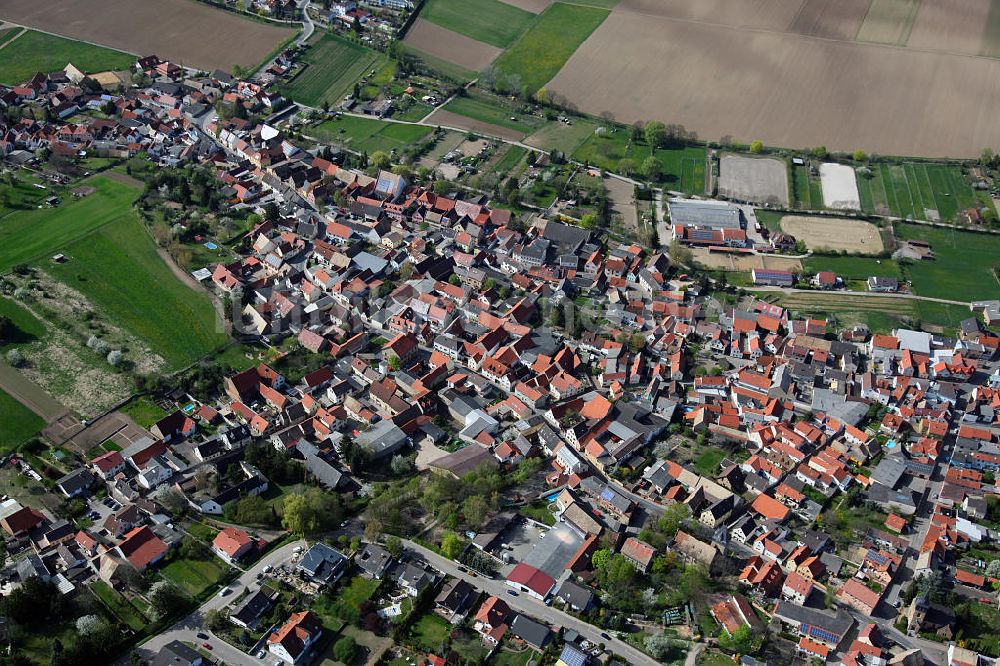 Luftbild Framersheim - Framersheim, eine Ortsgemeinde im Landkreis Alzey-Worms in Rheinland-Pfalz