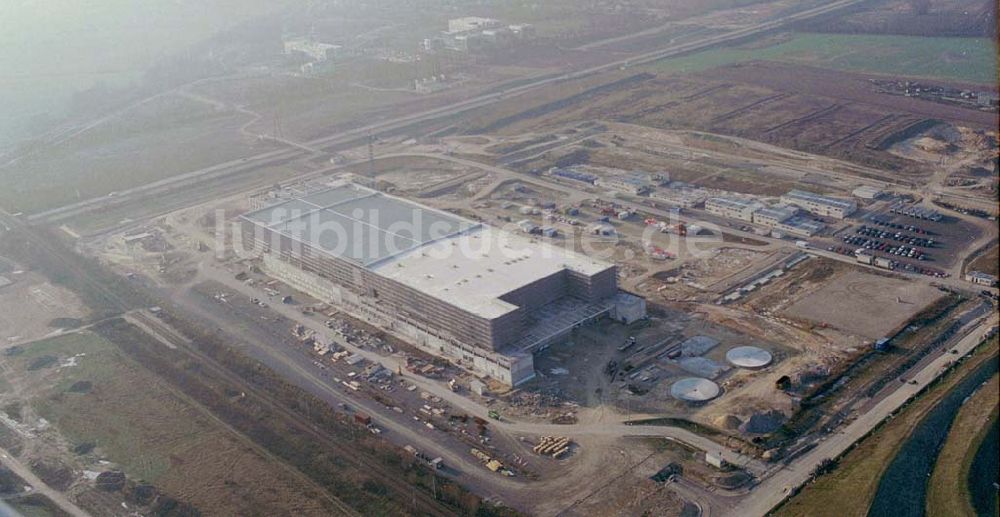 Luftbild Frankfurt-Oder - Frankfurt-Oder Mit Baustopp belegte Baustelle,Chipfabrik am südwestlichen Stadtrand von Frankfurt-Oder 