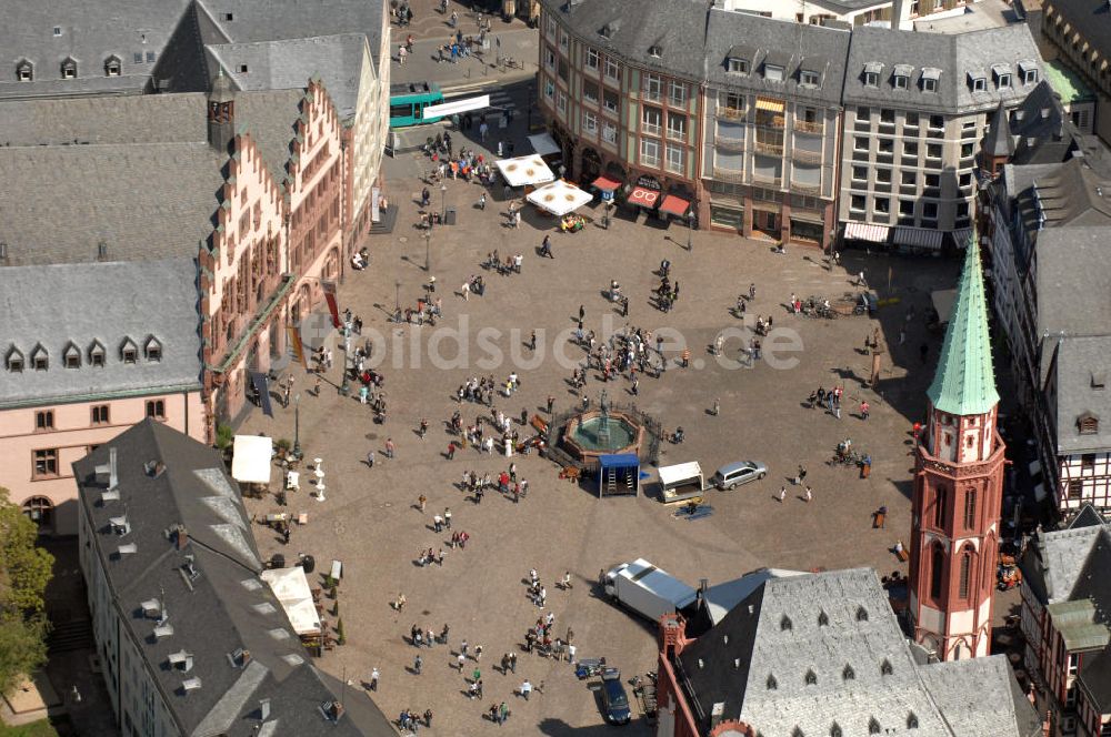 Luftaufnahme Frankfurt am Main - Frankfurter Römer und den Römerberg in Frankfurt am Main