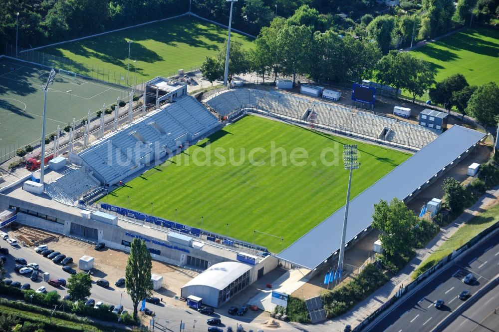 Frankfurt am Main aus der Vogelperspektive: Frankfurter Volksbank-Stadion in Frankfurt am Main im Bundesland Hessen