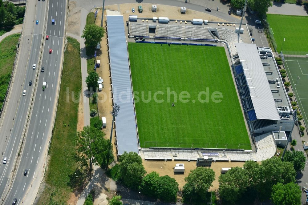 Frankfurt am Main aus der Vogelperspektive: Frankfurter Volksbank-Stadion in Frankfurt am Main im Bundesland Hessen