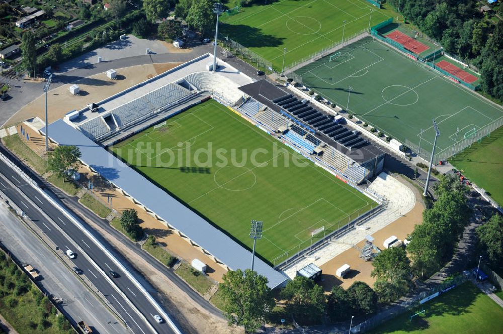 Frankfurt am Main aus der Vogelperspektive: Frankfurter Volksbank-Stadion (vormals Stadion Am Bornheimer Hang)