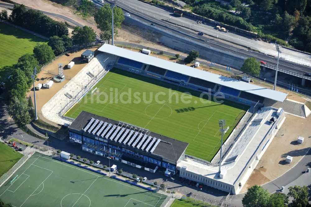 Frankfurt am Main aus der Vogelperspektive: Frankfurter Volksbank-Stadion (vormals Stadion Am Bornheimer Hang)