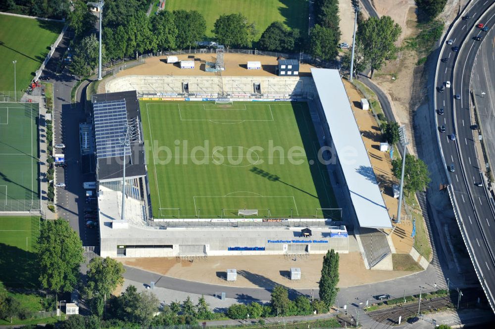 Frankfurt am Main von oben - Frankfurter Volksbank-Stadion (vormals Stadion Am Bornheimer Hang)