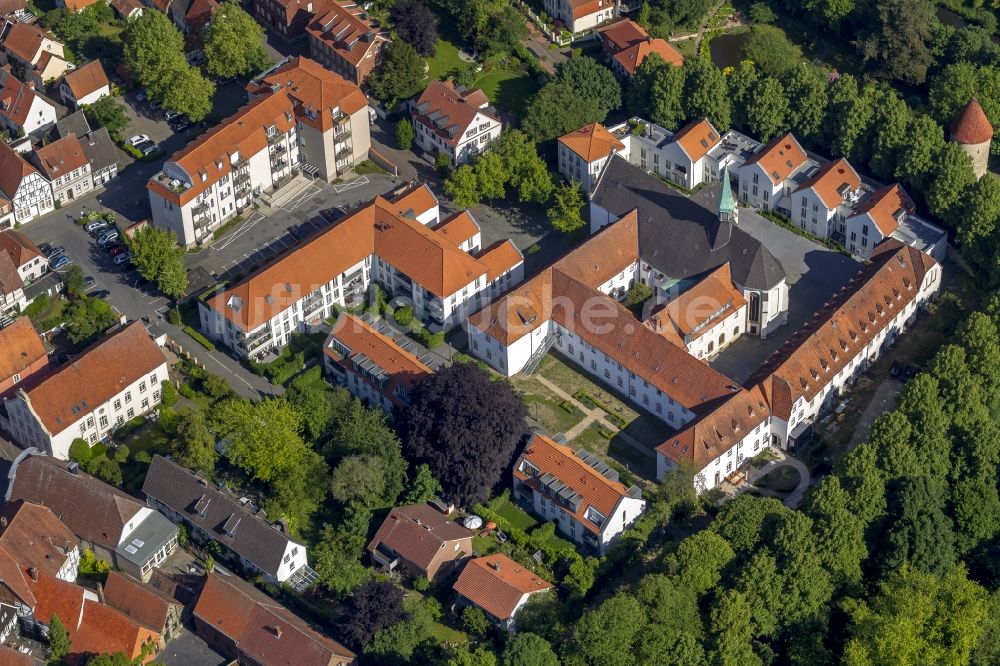 Warendorf von oben - Franziskanerkloster Warendorf im Bundesland Nordrhein-Westfalen