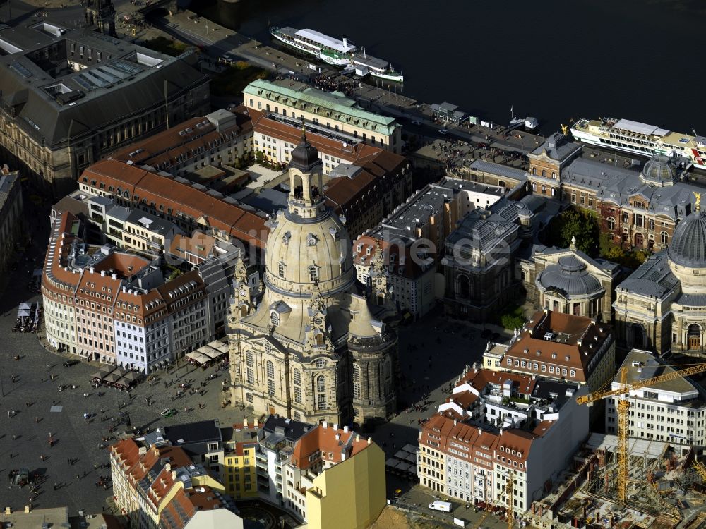 Luftaufnahme Dresden - Frauenkirche Dresden in Dresden im Bundesland Sachsen