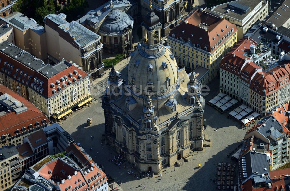 Luftaufnahme Dresden - Frauenkirche in Dresden im Bundesland Sachsen