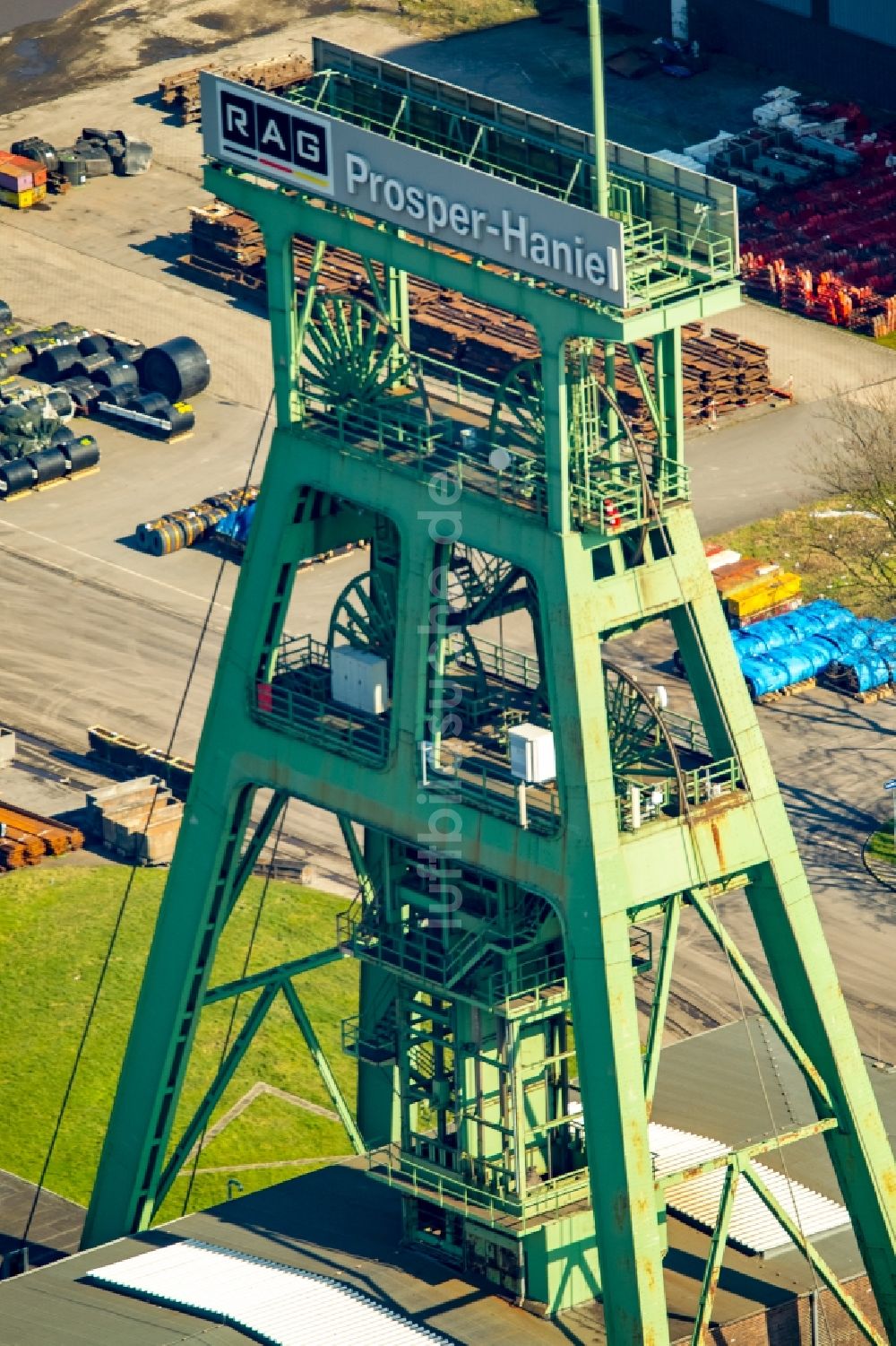 Luftbild Oberhausen - Förderanlagen und Bergbau- Schacht- Anlagen an Bergwerk Prosper Haniel in Oberhausen im Bundesland Nordrhein-Westfalen