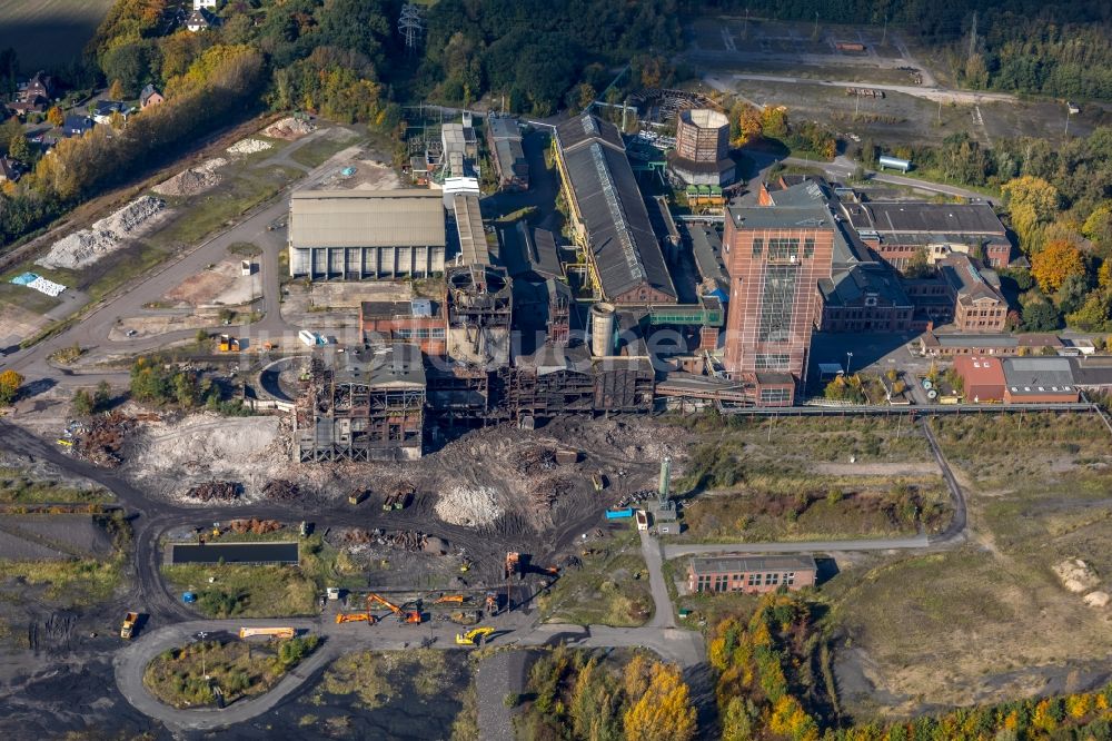 Luftbild Hamm - Förderanlagen und Bergbau- Schacht- Anlagen am Förderturm Zeche Heinrich Robert im Ortsteil Wiescherhöfen in Hamm im Bundesland Nordrhein-Westfalen, Deutschland