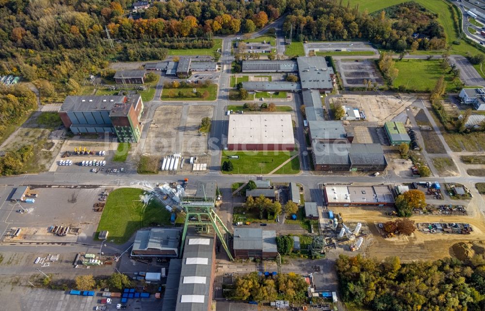 Luftaufnahme Oberhausen - Förderanlagen und Bergbau- Schacht mit Förderturm Prosper-Haniel in Oberhausen im Bundesland Nordrhein-Westfalen, Deutschland