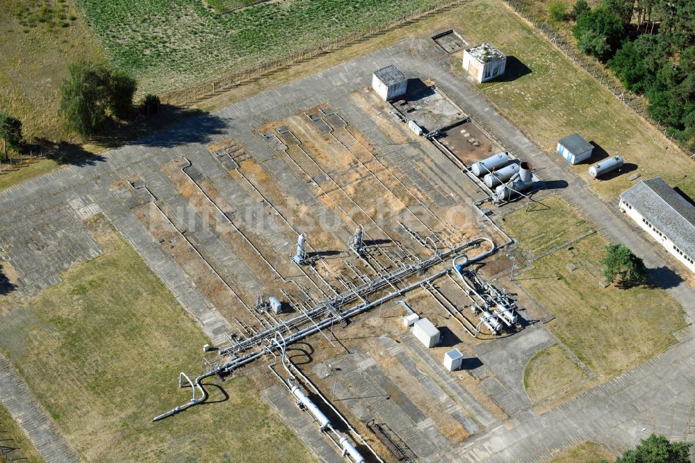 Luftaufnahme Rohrberg - Fördersonden - Station zur Gas- Förderung an der Bahnhofstraße in Rohrberg im Bundesland Sachsen-Anhalt, Deutschland