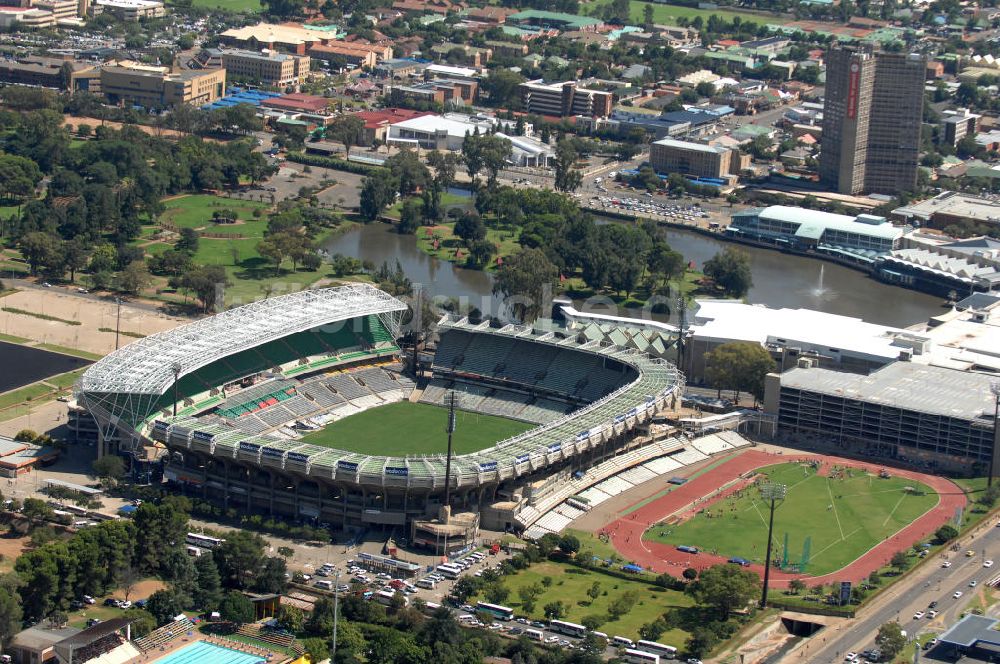 Bloemfontein von oben - Free State Stadion / Stadium Bloemfontein Südafrika / South Africa