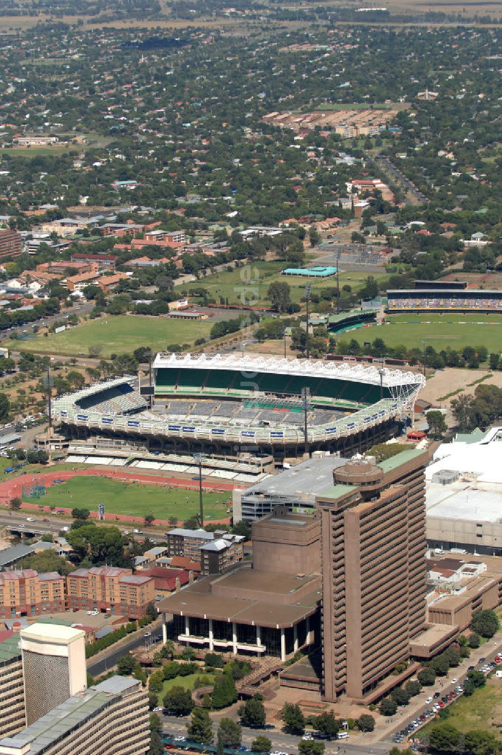 Bloemfontein von oben - Free State Stadion / Stadium Bloemfontein Südafrika / South Africa