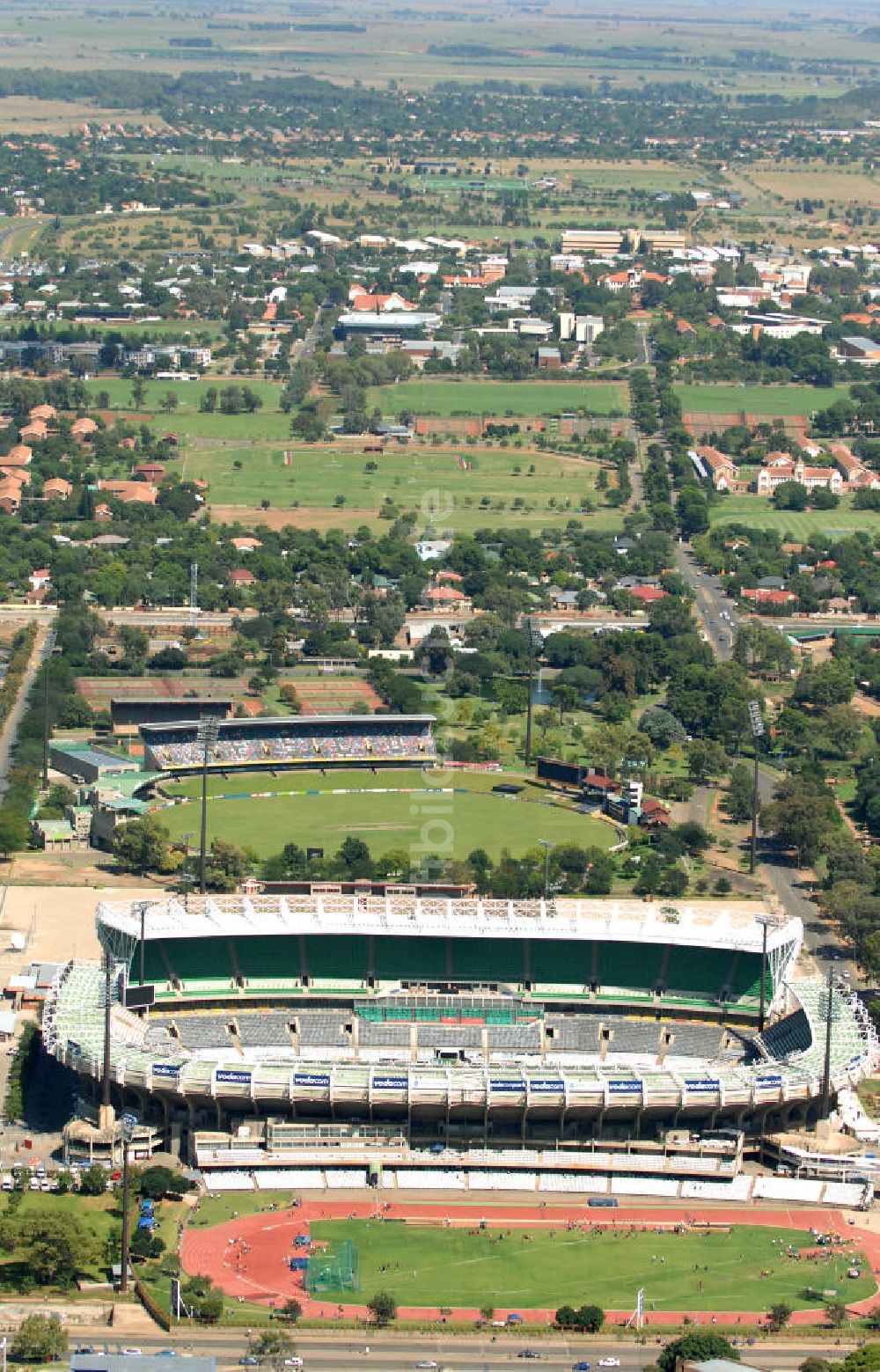 Bloemfontein von oben - Free State Stadion / Stadium Bloemfontein Südafrika / South Africa