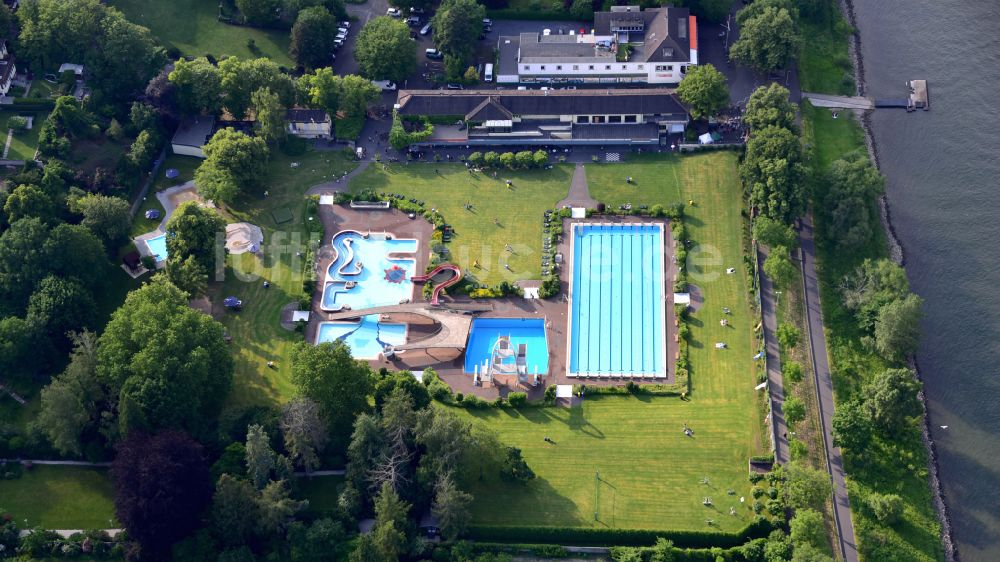 Bonn von oben - Freibad Rüngsdorf, Panoramabad, im Bundesland Nordrhein-Westfalen, Deutschland