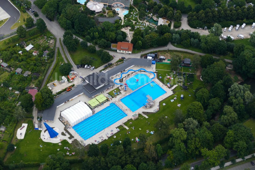 Luftbild Göttingen - Freibad- Schwimmbeckenanlagen Brauweg in Göttingen im Bundesland Niedersachsen, Deutschland