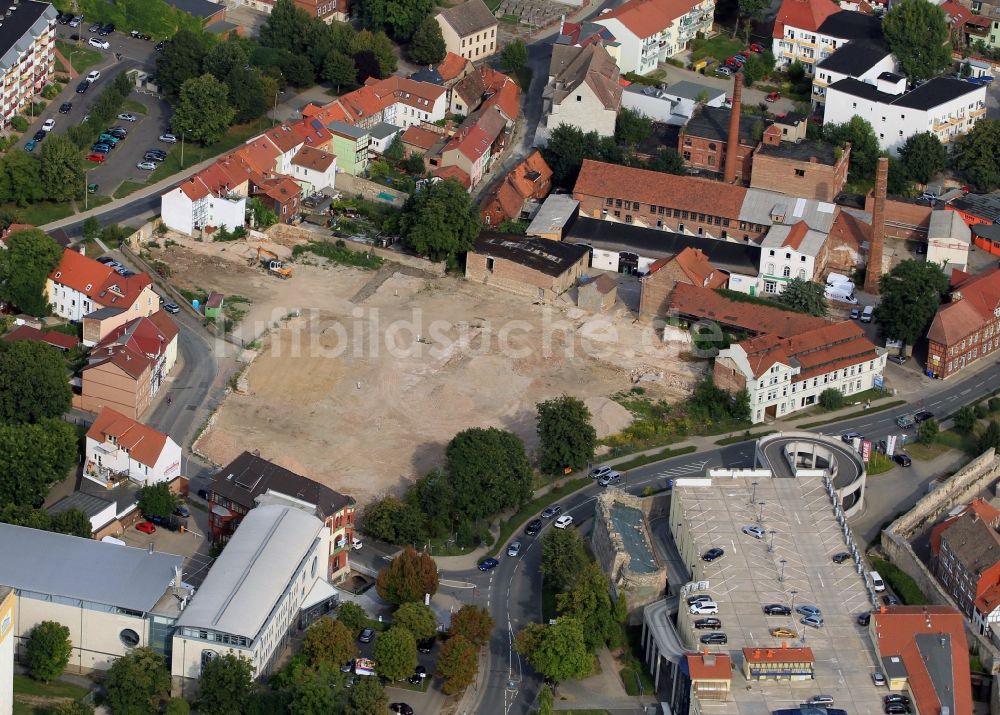 Luftaufnahme Mühlhausen - Freifläche und altes Fabrikgebäude in der Straße Am Kreuzgraben in Mühlhausen in Thüringen