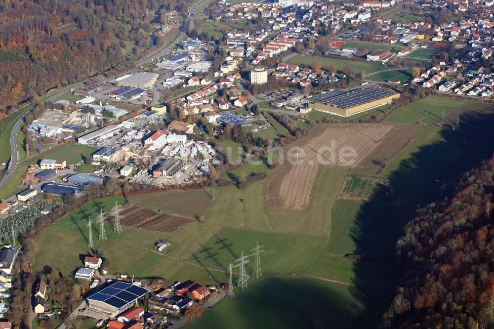 Luftaufnahme Maulburg - Freifläche für das geplante Gewerbegebiet West in Maulburg im Bundesland Baden-Württemberg, Deutschland