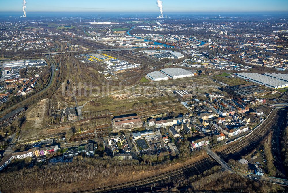 Luftaufnahme Dortmund - Freiflächen im Gewerbegebiet Union Gewerbehof in Dortmund im Bundesland Nordrhein-Westfalen, Deutschland