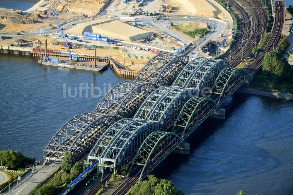 Luftaufnahme Hamburg - Freihafenelbbrücke in Hamburg-Mitte / Kleiner Grasbrook