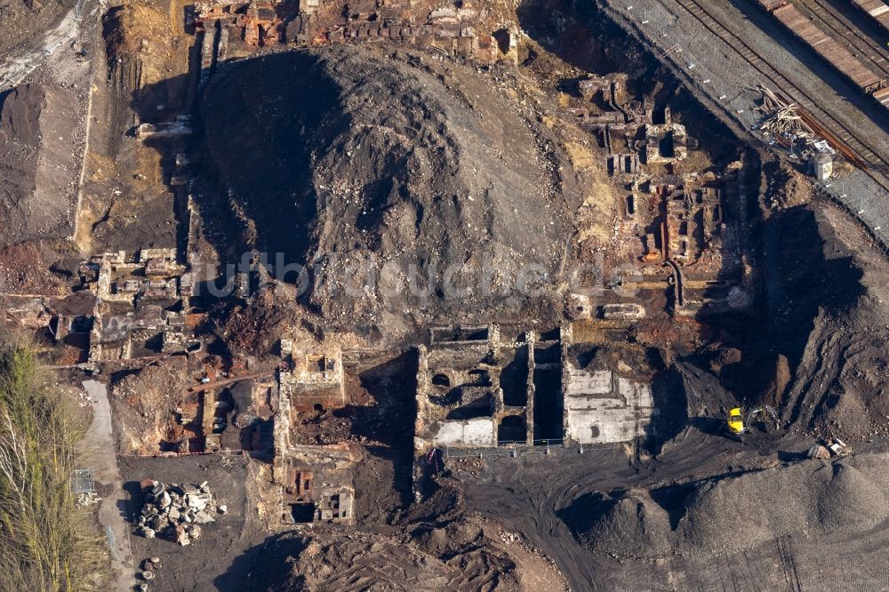 Witten von oben - Freilegung archäologischer Grabungsstätten auf dem Gelände Drei Könige durch die Gesellschaft für Archäologische Baugrund-Sanierung mbH in Witten im Bundesland Nordrhein-Westfalen, Deutschland