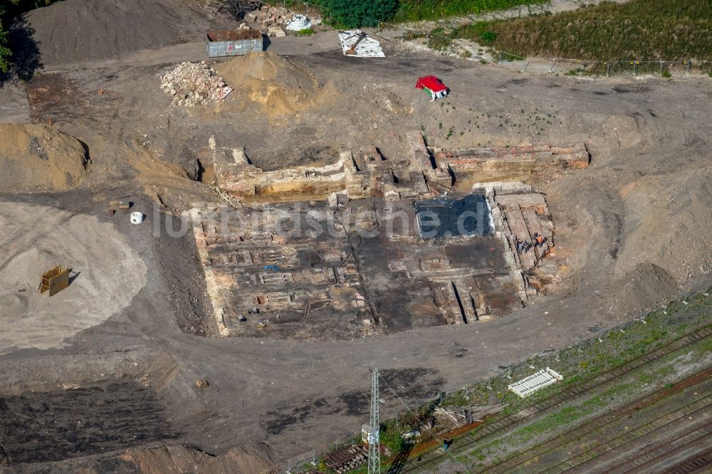 Luftbild Witten - Freilegung archäologischer Grabungsstätten auf dem Gelände Drei Könige in Witten im Bundesland Nordrhein-Westfalen, Deutschland