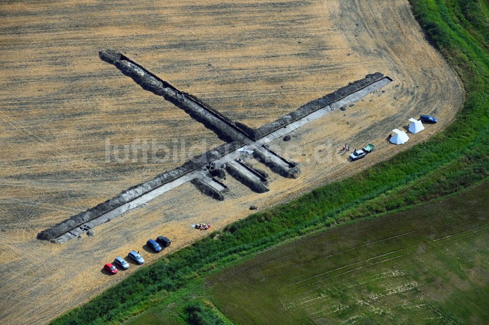 Luftbild Mittenwalde - Freilegung archäologischer Grabungsstätten im Ortsteil Ragow in Mittenwalde im Bundesland Brandenburg, Deutschland