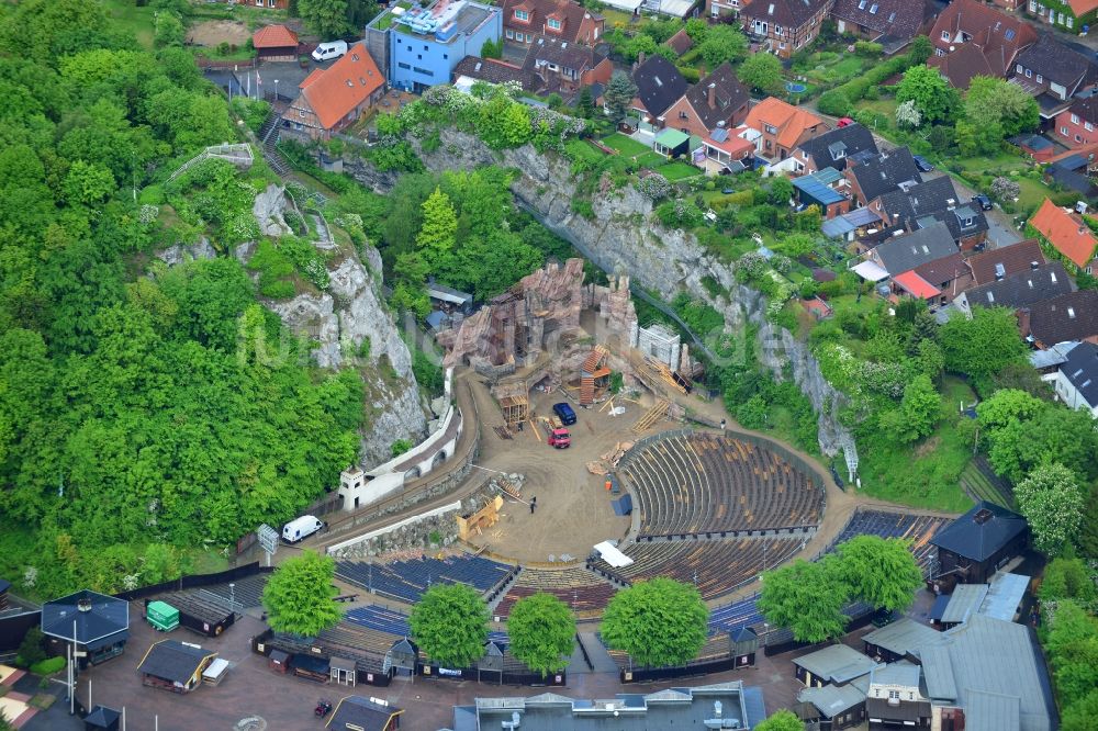 Bad Segeberg aus der Vogelperspektive: Freilicht- Bühne der Karl-May-Spiele der Kalkberg GmbH in Bad Segeberg im Bundesland Schleswig-Holstein