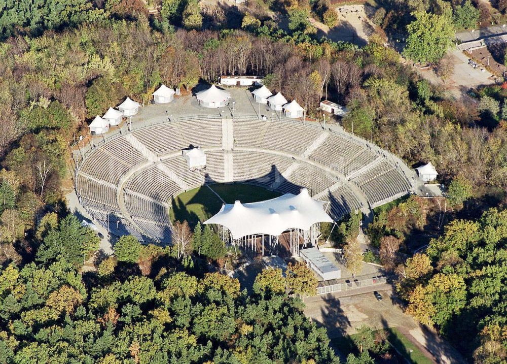 Luftaufnahme Berlin - Köpenick - Freilichtbühne im Gelände des FEZ Wuhlheide.