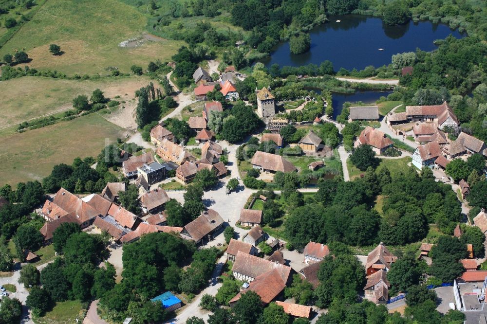 Ungersheim von oben - Freilichtmuseum Ecomusee d'Alsace in Ungersheim in Frankreich