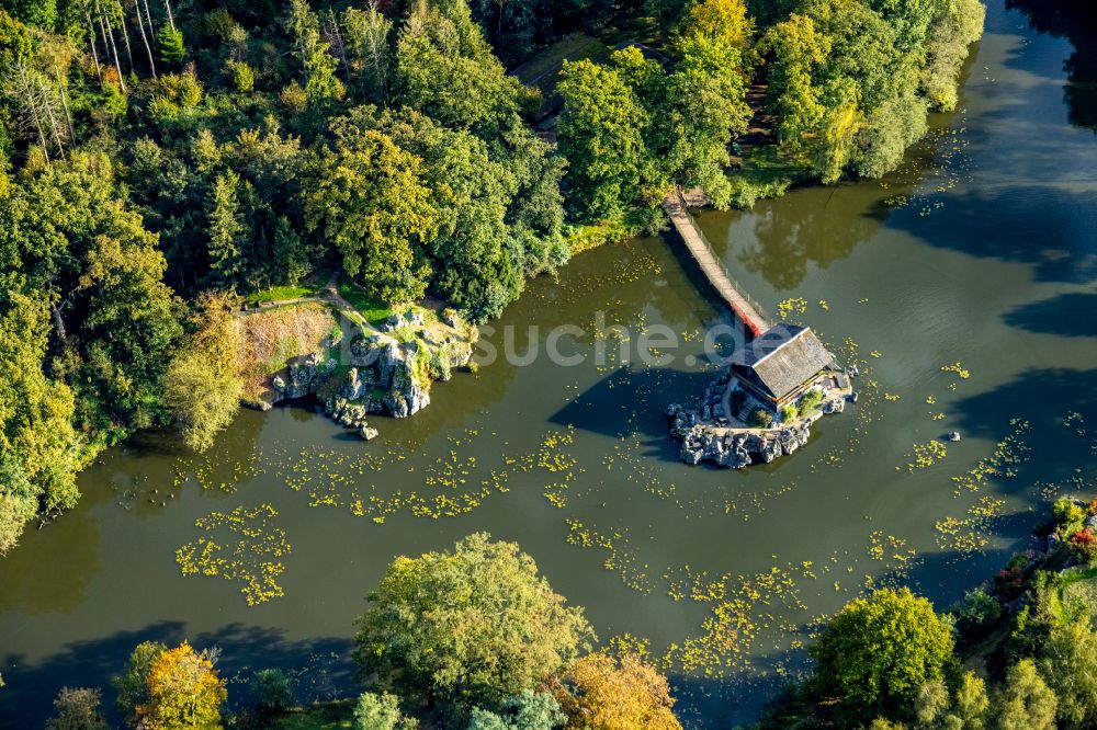 Isselburg von oben - Freiluft- Gaststätten Schweizer Häuschen in Isselburg im Bundesland Nordrhein-Westfalen, Deutschland