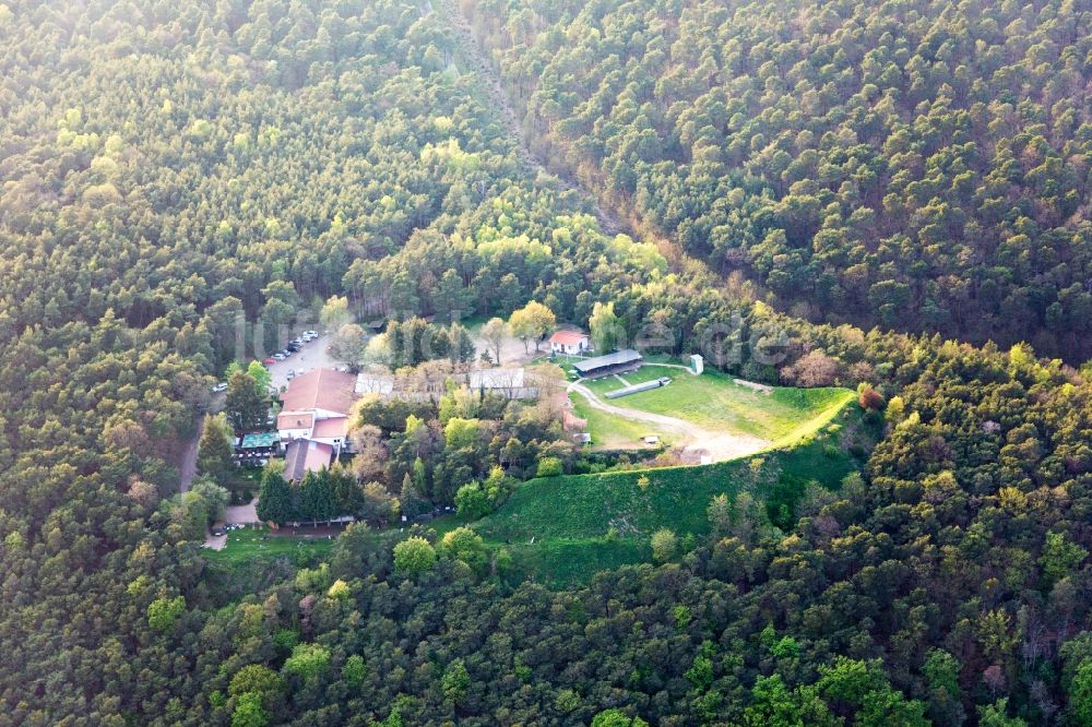 Bad Dürkheim von oben - Freiluft- Waldgaststätte Schützenhaus in Bad Dürkheim im Bundesland Rheinland-Pfalz, Deutschland