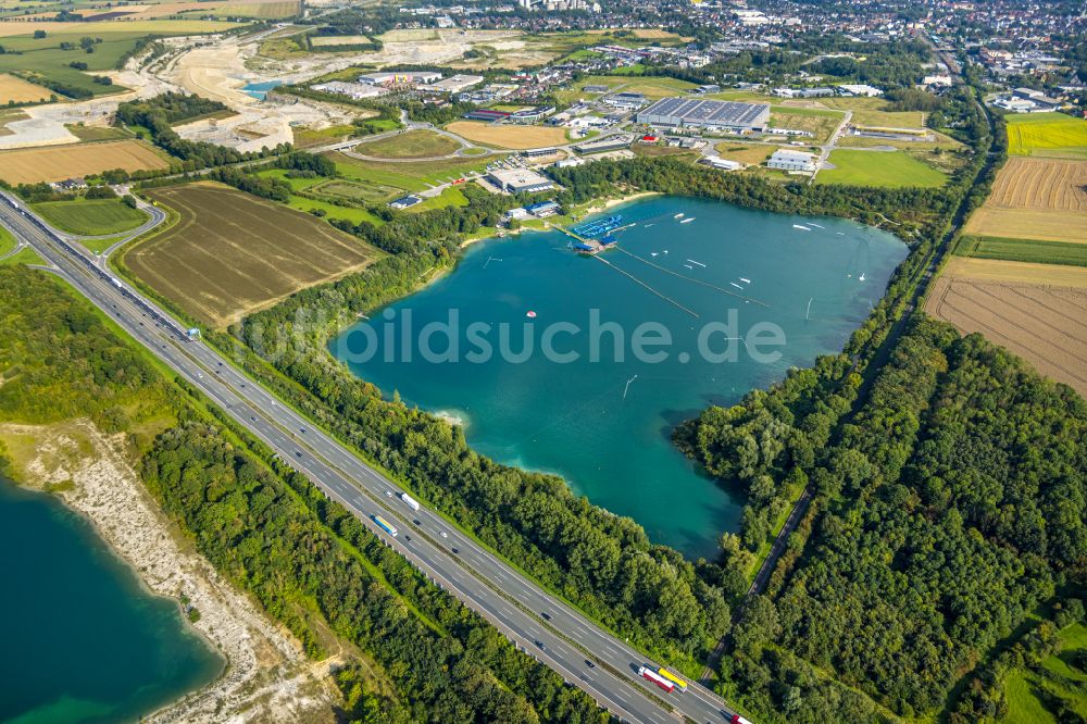 Beckum von oben - Freizeitanlage am Tuttenbrocksee in Beckum im Bundesland Nordrhein-Westfalen, Deutschland