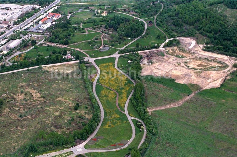 Luftbild Berlin-Marzahn - Freizeitpark Berlin - Marzahn. Baubeginn des Chinesischen Gartens.