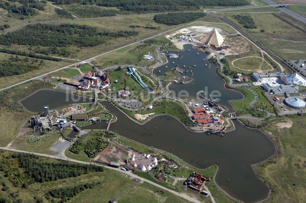 Leipzig von oben - Freizeitzentrum und Erlebnispark BELANTIS in Leipzig im Bundesland Sachsen, Deutschland