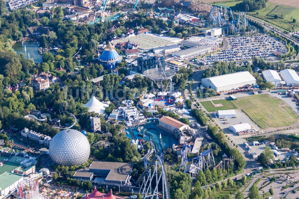 Luftaufnahme Rust - Freizeitzentrum Europapark in Rust im Bundesland Baden-Württemberg, Deutschland