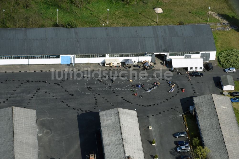 Fürstenwalde/Spree von oben - Freizeitzentrum Kartbahn auf dem ehemaligen Flugplatz- Gelände in Fürstenwalde/Spree im Bundesland Brandenburg