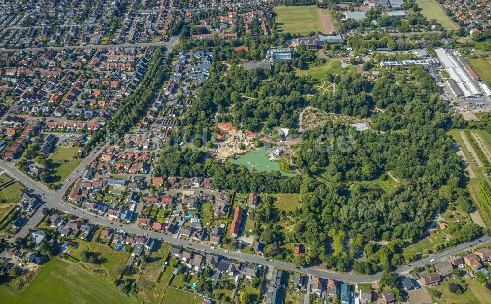 Hamm von oben - Freizeitzentrum der Maximilianpark Hamm GmbH in Hamm im Bundesland Nordrhein-Westfalen, Deutschland