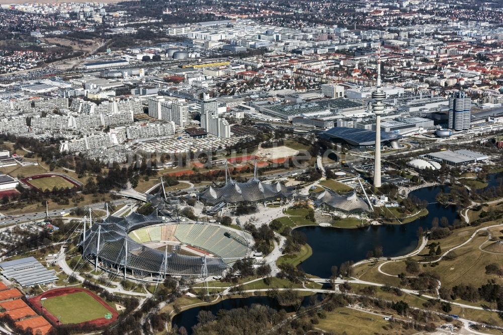 Luftaufnahme München - Freizeitzentrum Olympiapark in München im Bundesland Bayern, Deutschland