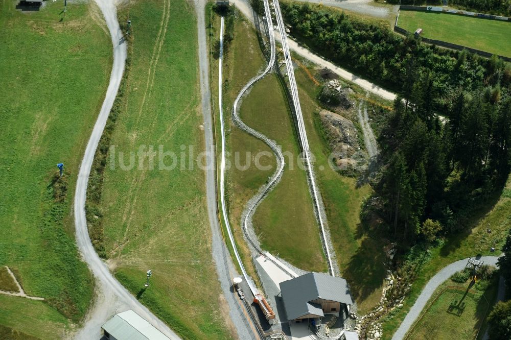 Luftbild Bischofsgrün - Freizeitzentrum der Rodelbahn Sommerrodelbahn Ochsenkopf in Bischofsgrün im Bundesland Bayern