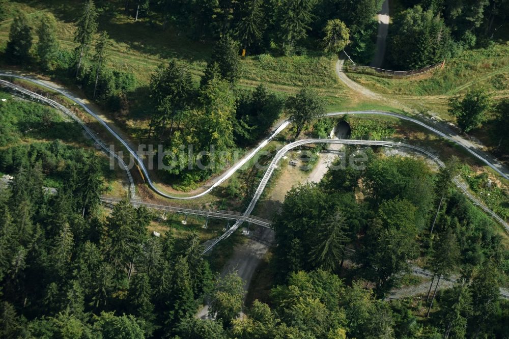 Luftbild Bischofsgrün - Freizeitzentrum der Rodelbahn Sommerrodelbahn Ochsenkopf in Bischofsgrün im Bundesland Bayern