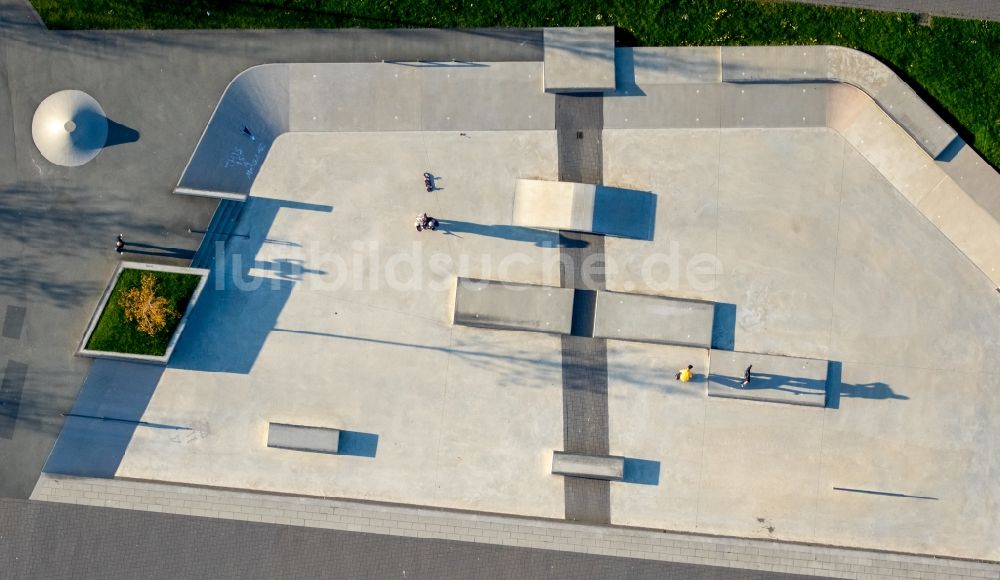 Luftaufnahme Hamm - Freizeitzentrum Skater-Anlage im Lippepark Hamm - Schacht Franz in Hamm im Bundesland Nordrhein-Westfalen