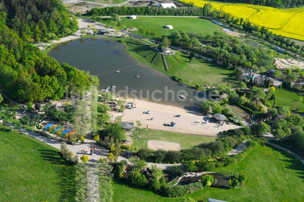 Lichtenau von oben - Freizeitzentrum Sonnenlandpark Lichtenau an der Sachsenstraße im Ortsteil Ottendorf in Lichtenau im Bundesland Sachsen, Deutschland