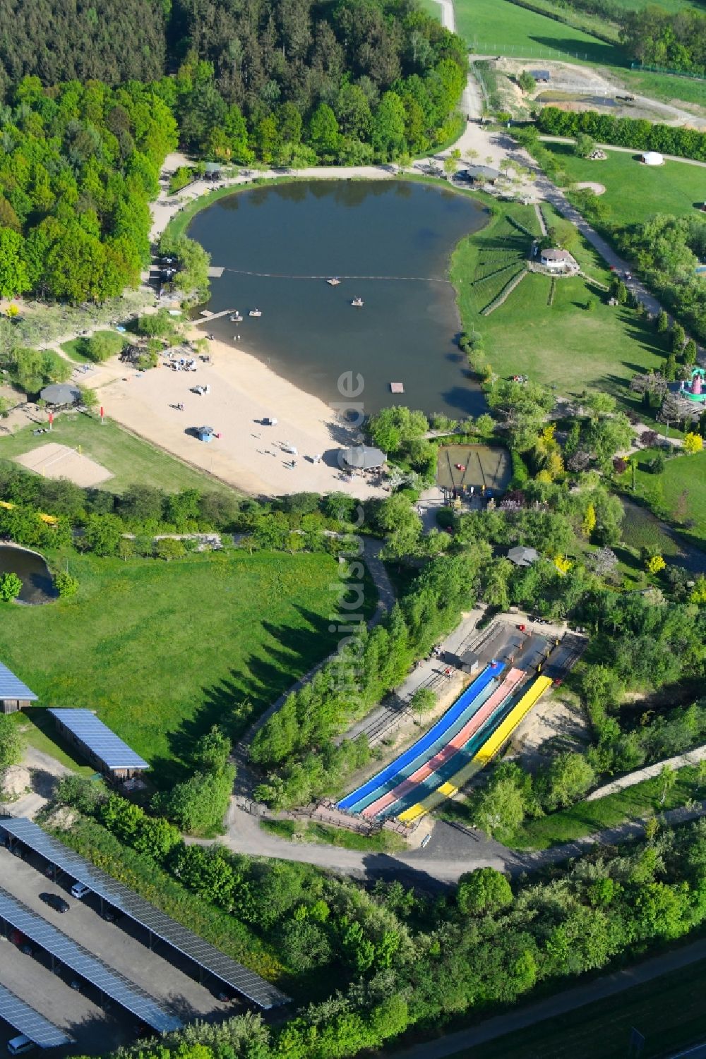 Lichtenau von oben - Freizeitzentrum Sonnenlandpark Lichtenau an der Sachsenstraße im Ortsteil Ottendorf in Lichtenau im Bundesland Sachsen, Deutschland