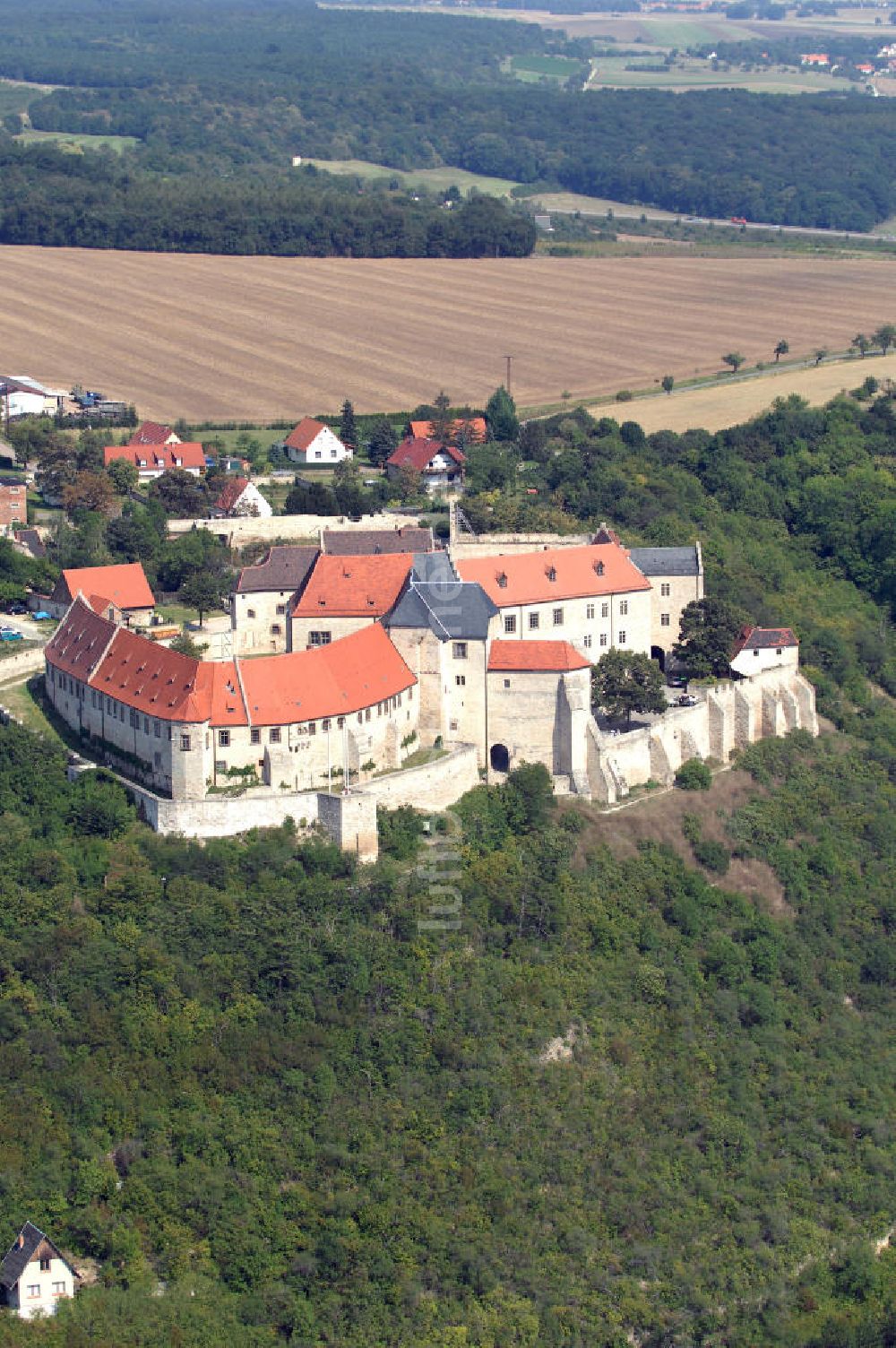 Freyburg aus der Vogelperspektive: Freyburg Schloss Neuenburg