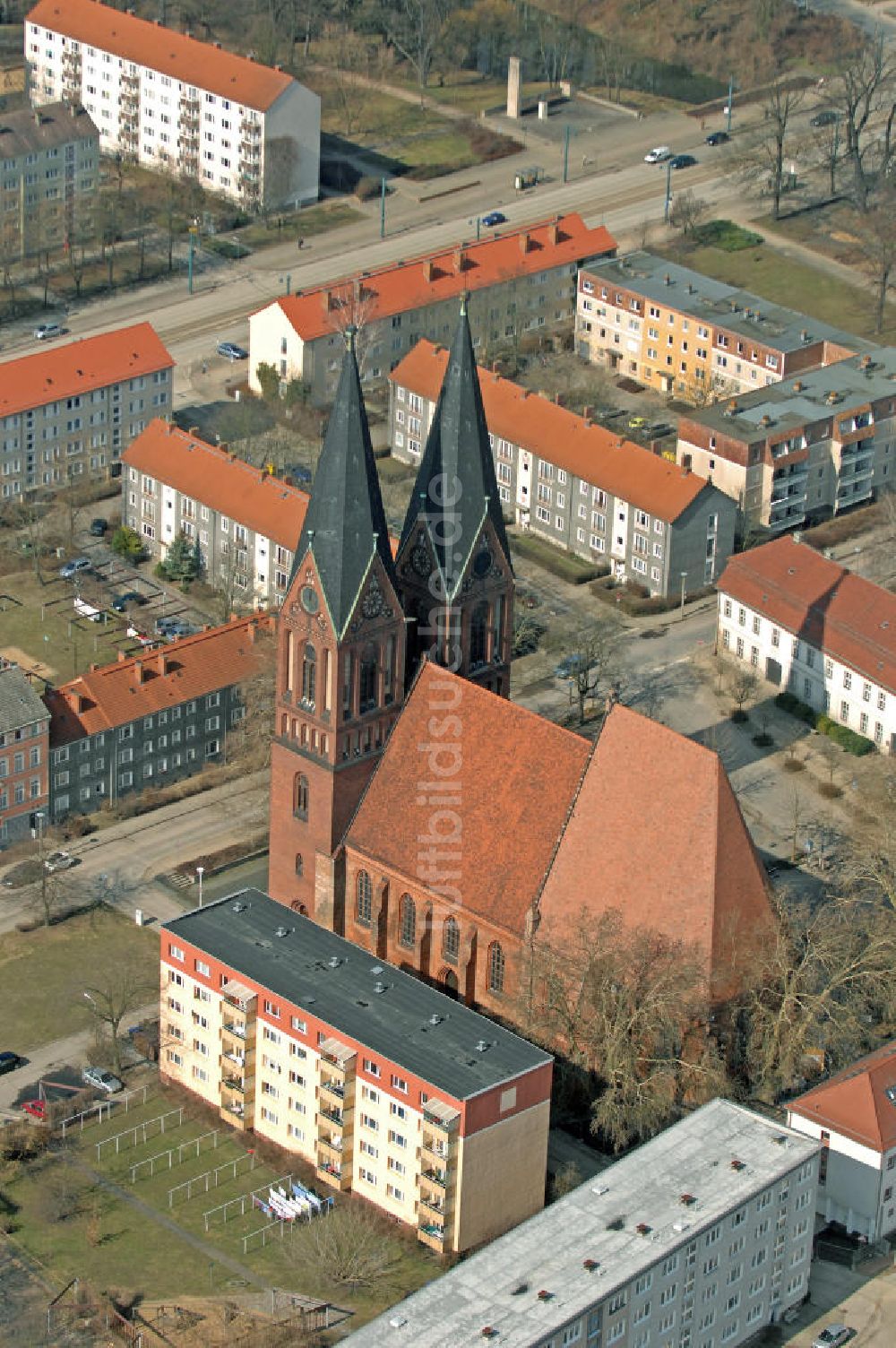 Frankfurt (Oder) von oben - Friedenskirche Frankfurt (Oder)