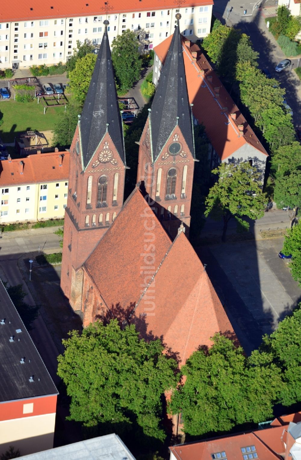 Luftbild Frankfurt (Oder) - Friedenskirche Frankfurt (Oder) im Bundesland Brandenburg