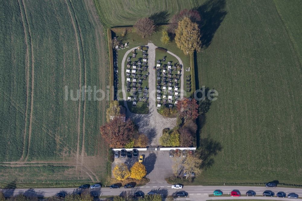 Wurmsham von oben - Friedhof bei Seifriedswörth in Wurmsham im Bundesland Bayern